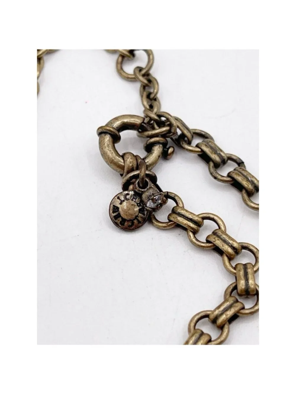J.Crew Crystal Statement Bib Necklace Antiqued Gold Tone Rhinestone Adjustable